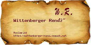 Wittenberger René névjegykártya